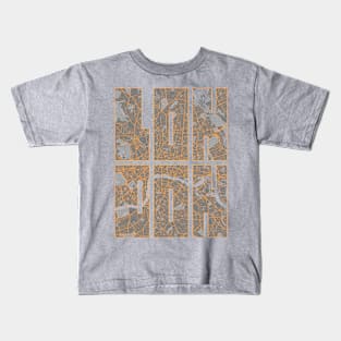 London, England City Map Typography - Bauhaus Kids T-Shirt